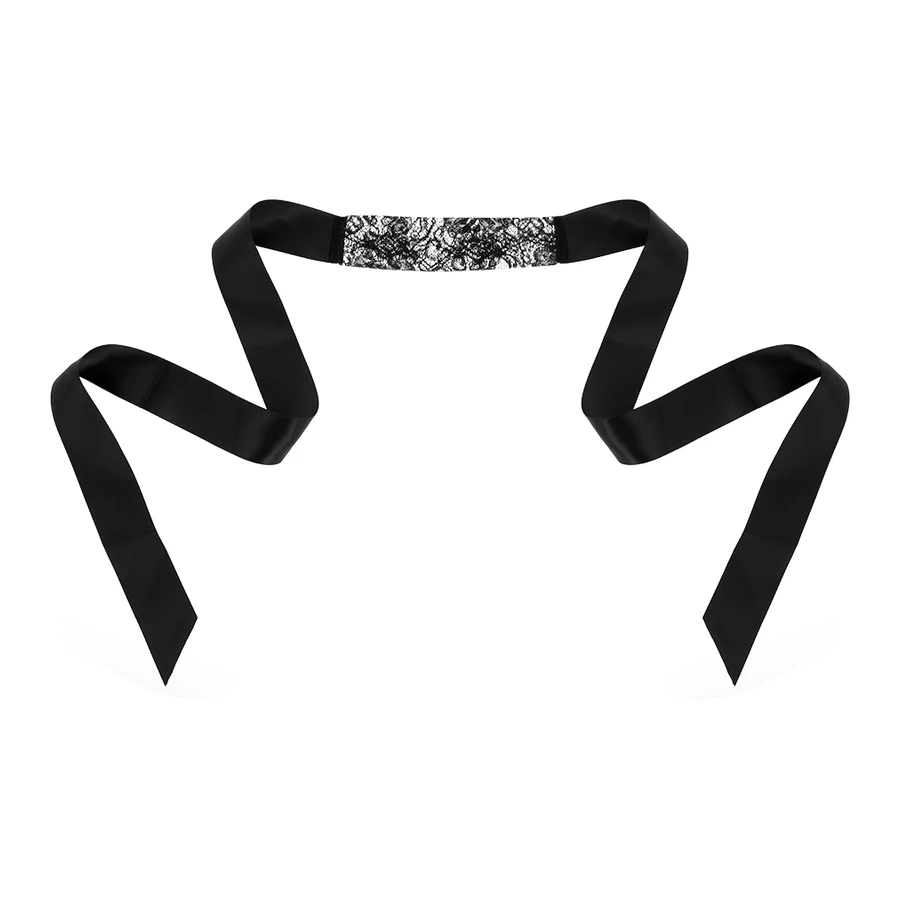 COQUETTE CHIC DESIRE - MASCHERA IN PIZZO NERO CON NASTRO